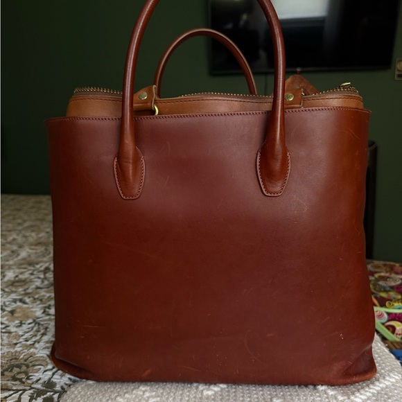 Large Teddi Joelle Structured Leather Work Tote - Picture 2 of 10